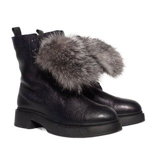 Vinci Kajapati Leather Almond Toe Ankle Boots Block Heel Women Size 41